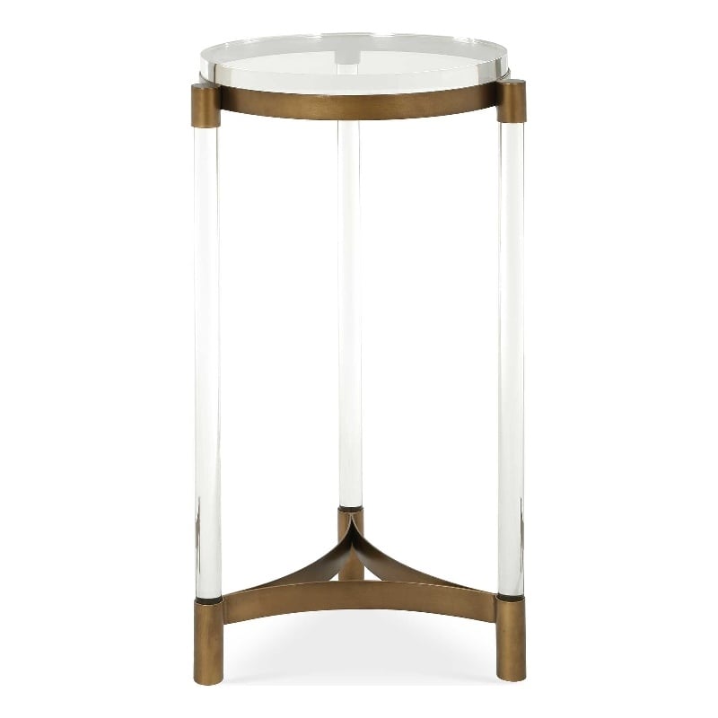 Uttermost Pereira Round Acrylic Accent Table in Bronze
