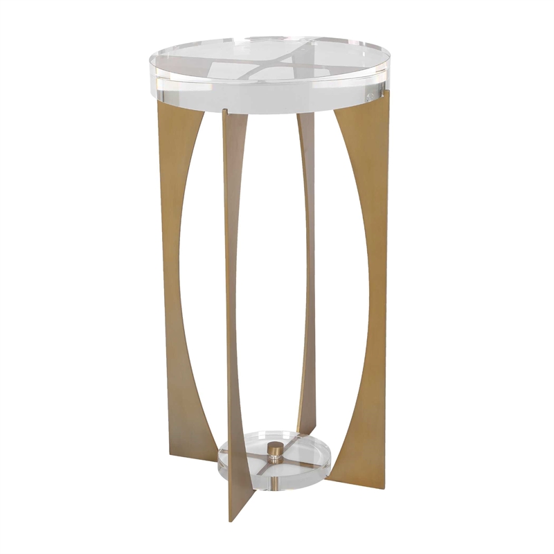 Uttermost Kolkata Accent Table with Iron Base in Brass Finish
