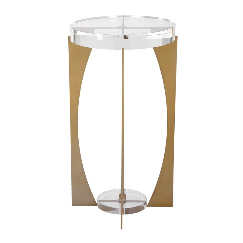 Uttermost Kolkata Accent Table with Iron Base in Brass Finish