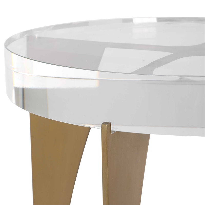 Uttermost Kolkata Accent Table with Iron Base in Brass Finish