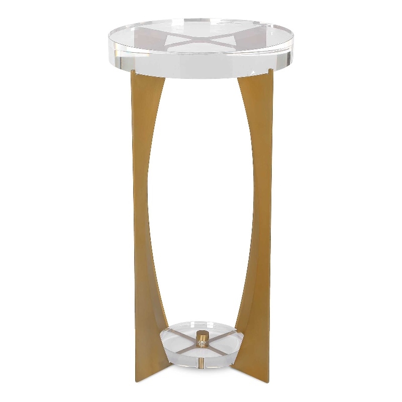 Uttermost Kolkata Accent Table with Iron Base in Brass Finish