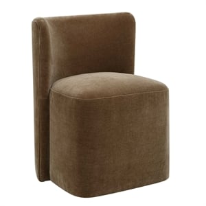 Uttermost Outlook Modern Velvet Dining Chair in Brown