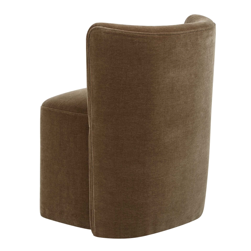 Uttermost Outlook Modern Velvet Dining Chair in Brown