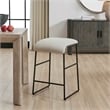 Uttermost Arcane Dyed Polyester Upholstered Counter Stool in Ecru