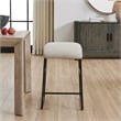 Uttermost Arcane Dyed Polyester Upholstered Counter Stool in Ecru