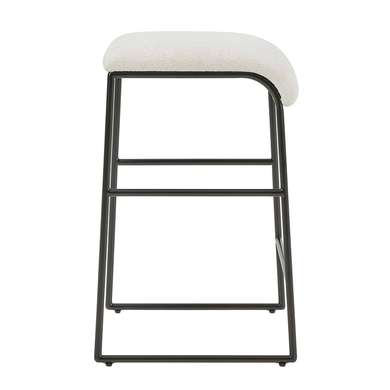Uttermost Arcane Dyed Polyester Upholstered Counter Stool in Ecru