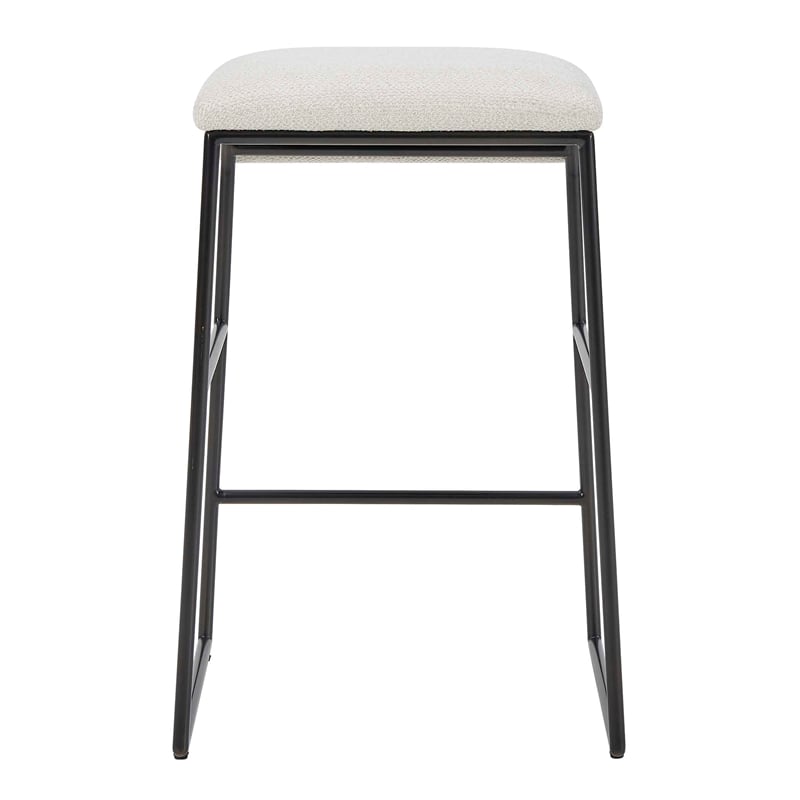 Uttermost Arcane Dyed Polyester Upholstered Counter Stool in Ecru