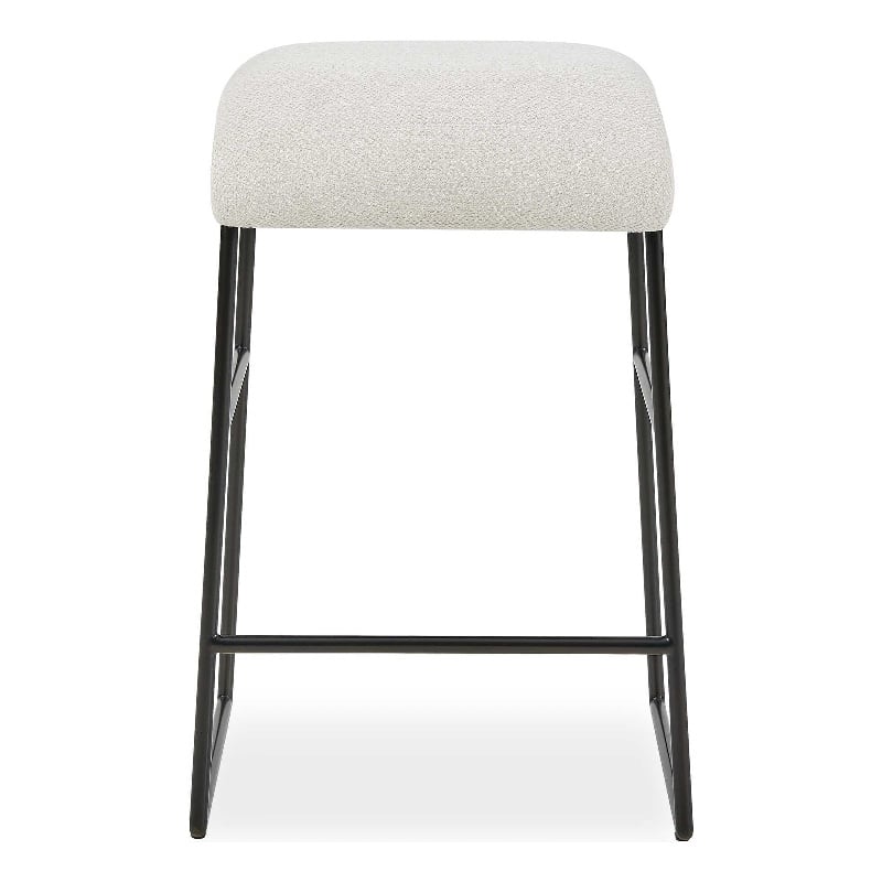 Uttermost Arcane Dyed Polyester Upholstered Counter Stool in Ecru