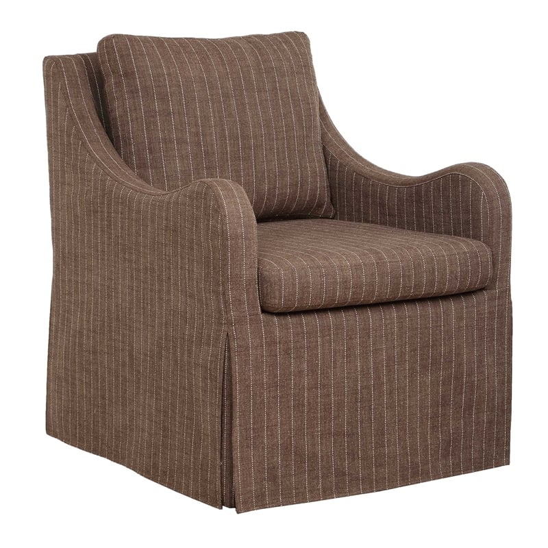 Uttermost Luisa Pinstripe Swivel Chair in Brown