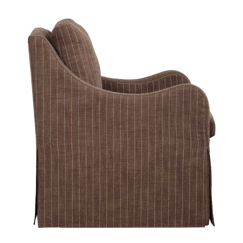 Uttermost Luisa Pinstripe Swivel Chair in Brown
