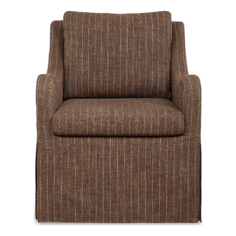 Uttermost Luisa Pinstripe Swivel Chair in Brown