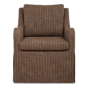 Uttermost Luisa Pinstripe Swivel Chair in Brown