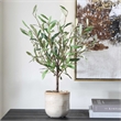 Uttermost Solea Olive Accent & Textured Vase in Hued Green And Silvery Leaves