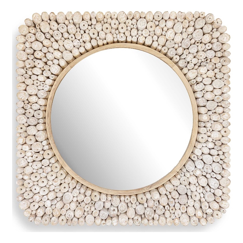 Uttermost Merak Teak Mosaic Mirror in Brown