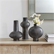 Uttermost Charcoal Bloom Indoor-Outdoor Vases in Black (Set of 3)
