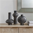 Uttermost Charcoal Bloom Indoor-Outdoor Vases in Black (Set of 3)