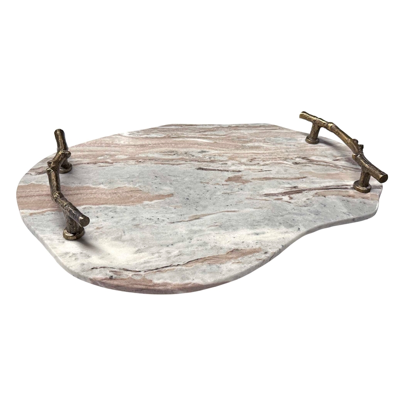 Uttermost Stone And Twig Indoor-Outdoor Tray in Gold