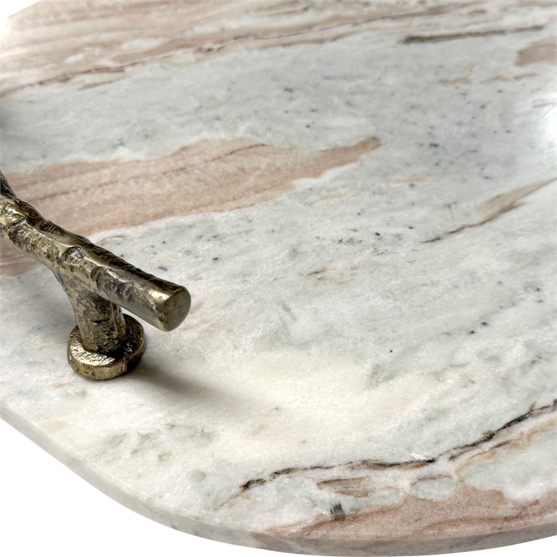 Uttermost Stone And Twig Indoor-Outdoor Tray in Gold