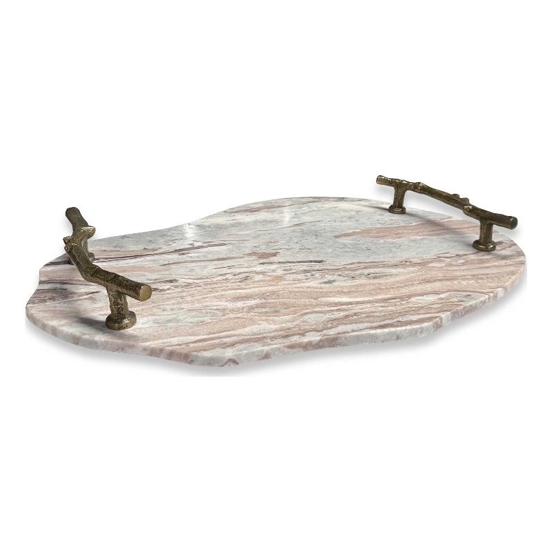 Uttermost Stone And Twig Indoor-Outdoor Tray in Gold