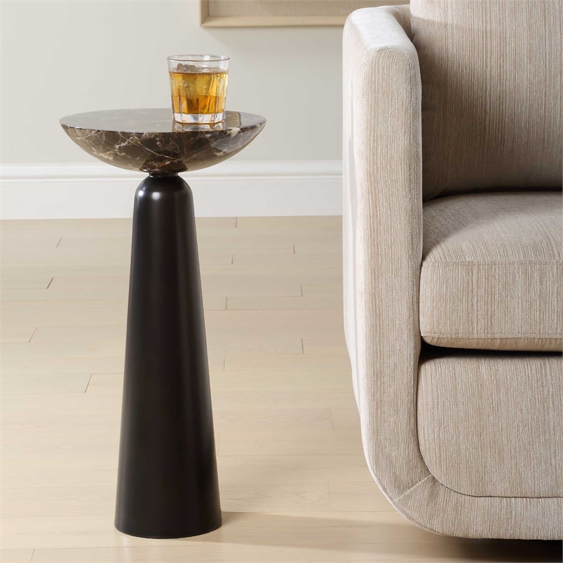 Uttermost Hastings Marble Accent Table in Black