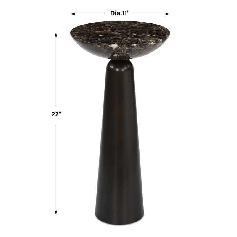 Uttermost Hastings Marble Accent Table in Black