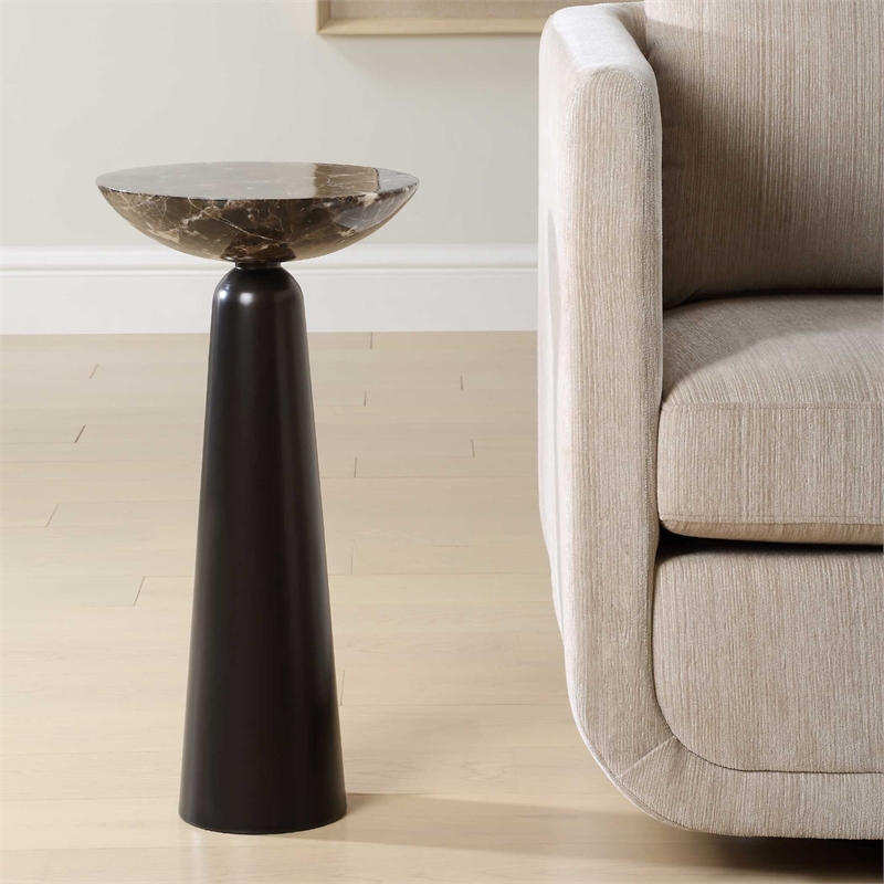 Uttermost Hastings Marble Accent Table in Black