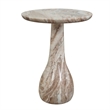Uttermost Shura Indoor-Outdoor Marble Accent Table in Brown