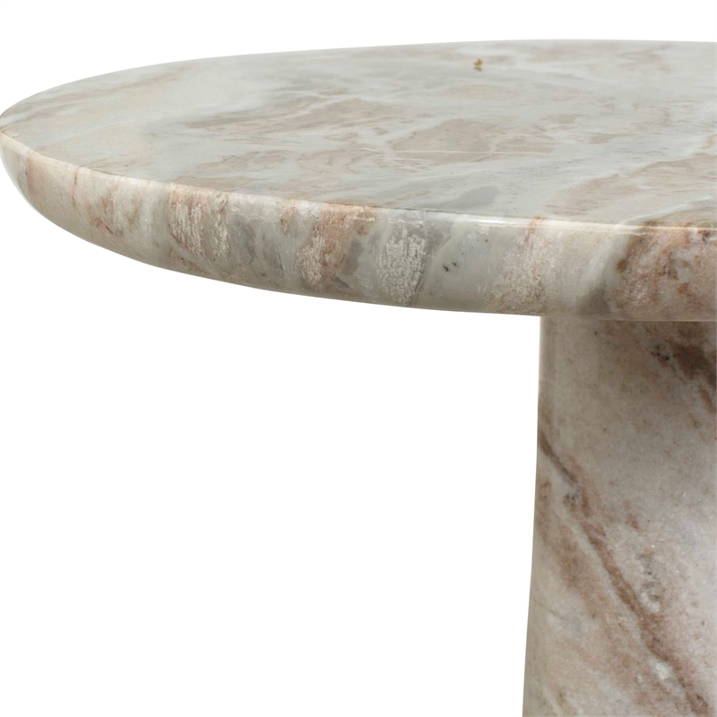 Uttermost Shura Indoor-Outdoor Marble Accent Table in Brown