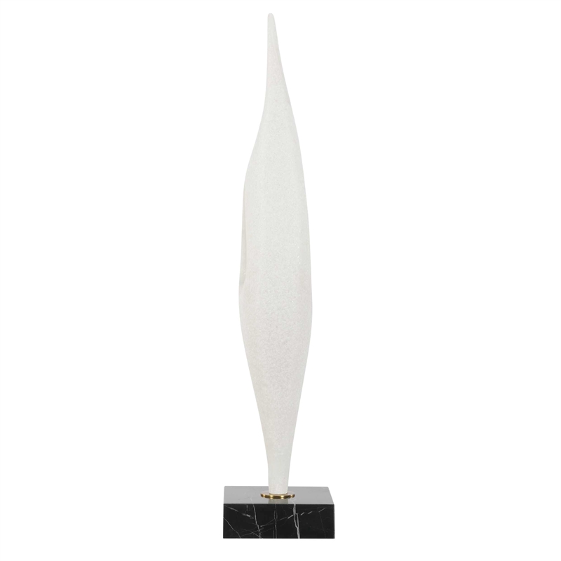 Uttermost Fluid Drop Stone Sculpture in White with Black Base