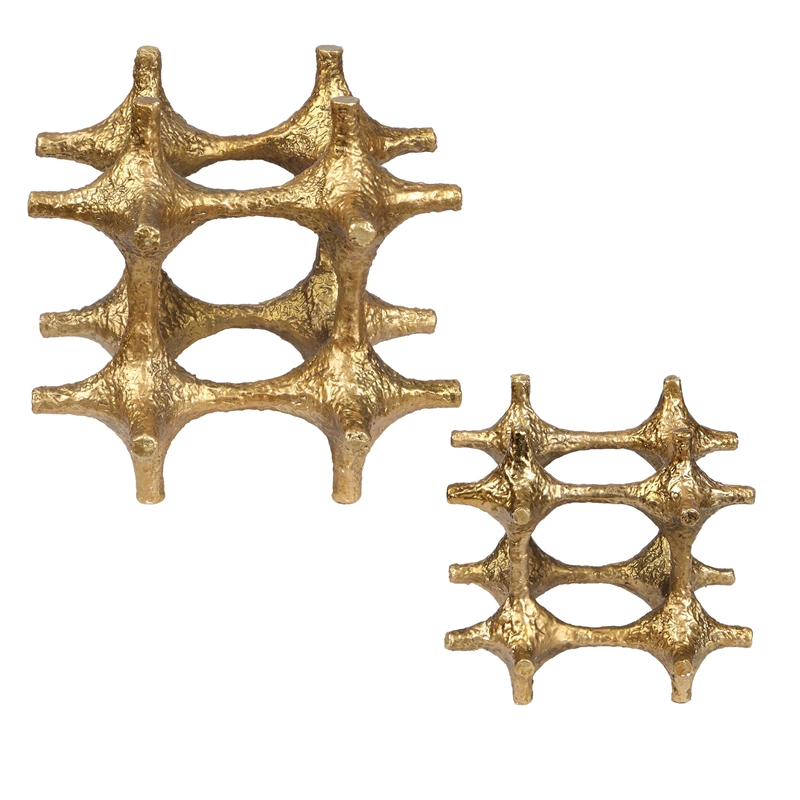 Uttermost Gilded Connection Modern Sculptures in Brass (Set of 2)