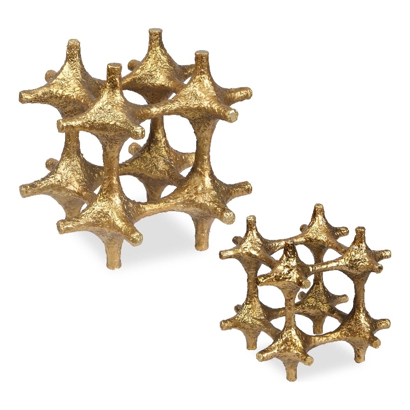 Uttermost Gilded Connection Modern Sculptures in Brass (Set of 2)