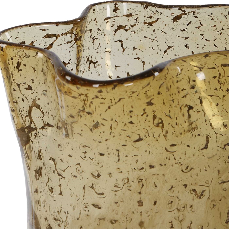 Uttermost Rhine Seeded Glass Vases in Brown (Set of 2)