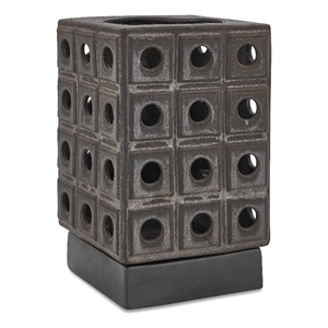 Uttermost Lattice Indoor-Outdoor Lantern Candleholder in Brown