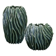 Uttermost Veridian Ridge Indoor-Outdoor Vases in Green (Set of 2)