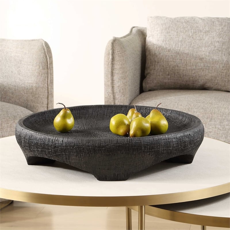 Uttermost Resonance Indoor-Outdoor Resin Bowl in Black