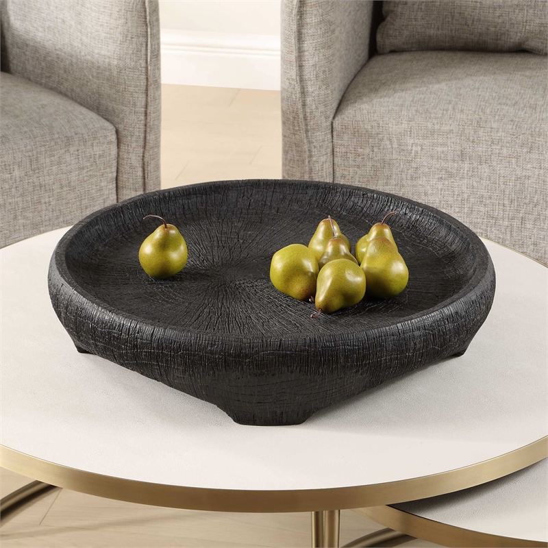 Uttermost Resonance Indoor-Outdoor Resin Bowl in Black