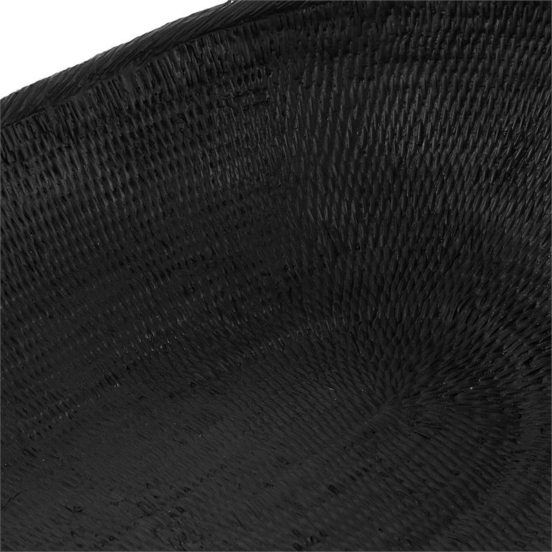 Uttermost Ember Weave Indoor-Outdoor Oblong Bowl in Black