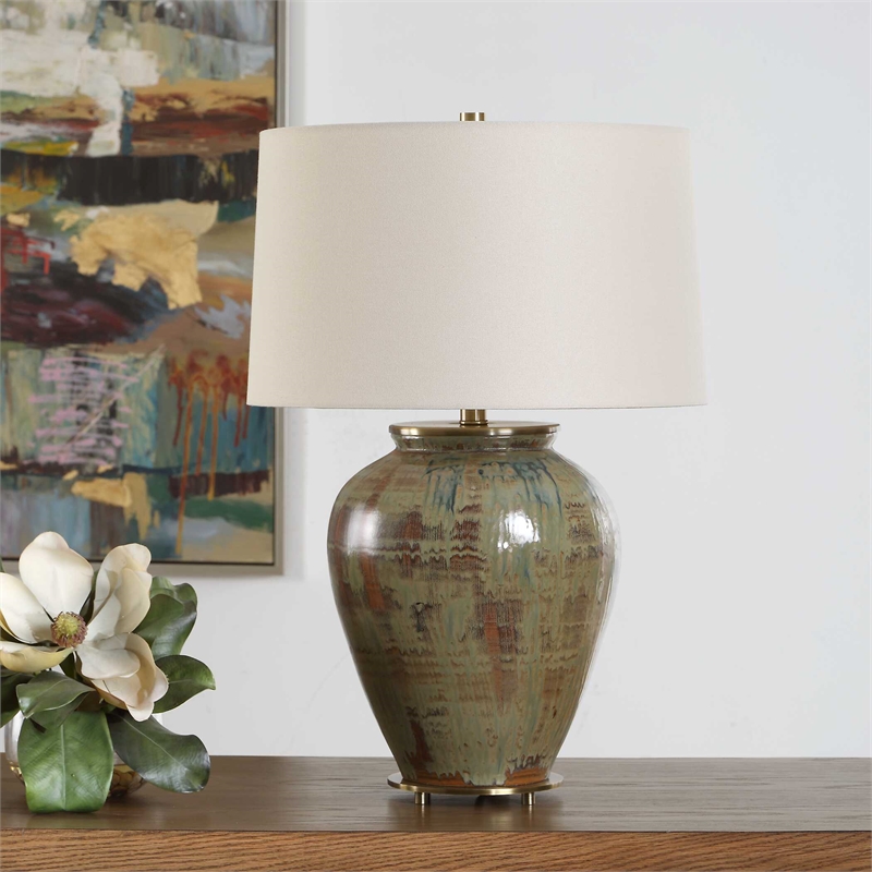 Uttermost Olisa Table Lamp in Brown Green