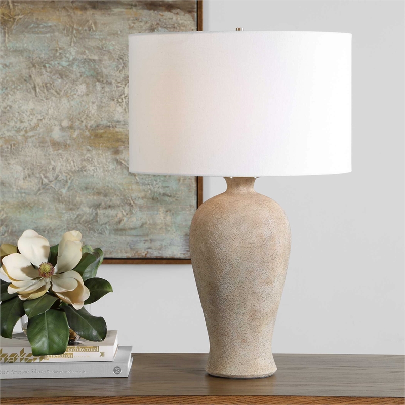 Uttermost Torres Textured Ceramic Table Lamp in Brown