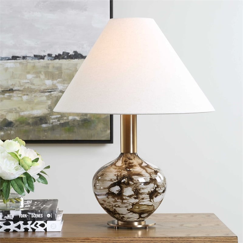 Uttermost Montagu Table Lamp in Dark Brown