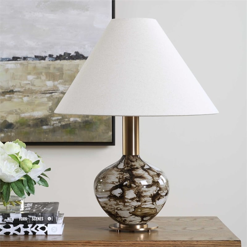 Uttermost Montagu Table Lamp in Dark Brown
