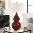 Uttermost Gourd Table Lamp in Burgundy