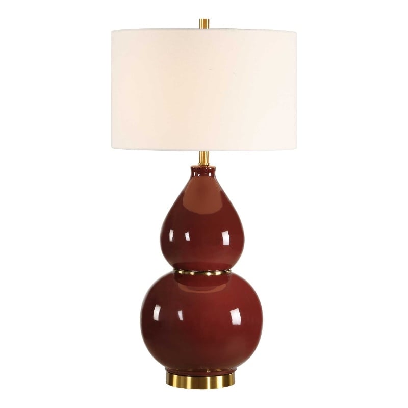 Uttermost Gourd Table Lamp in Burgundy