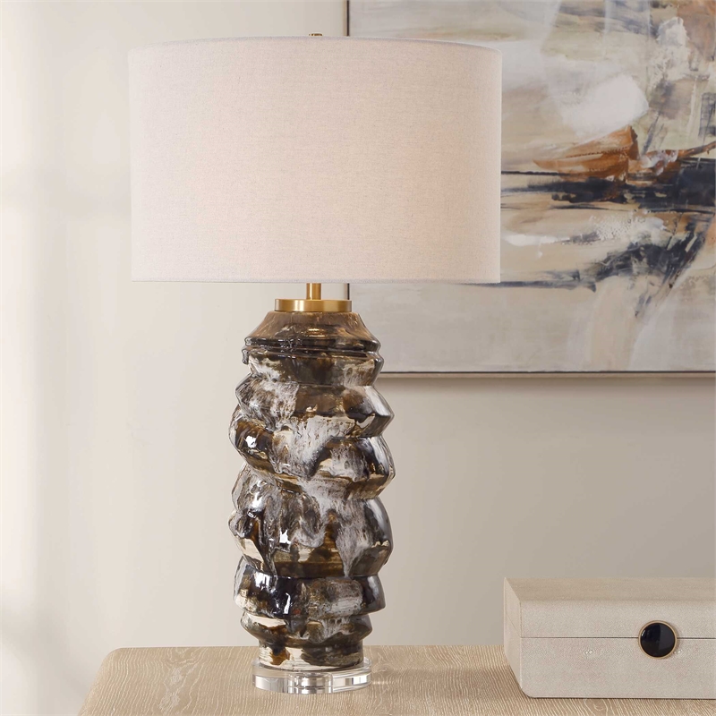 Uttermost Cuoco Mottled Table Lamp in Brown