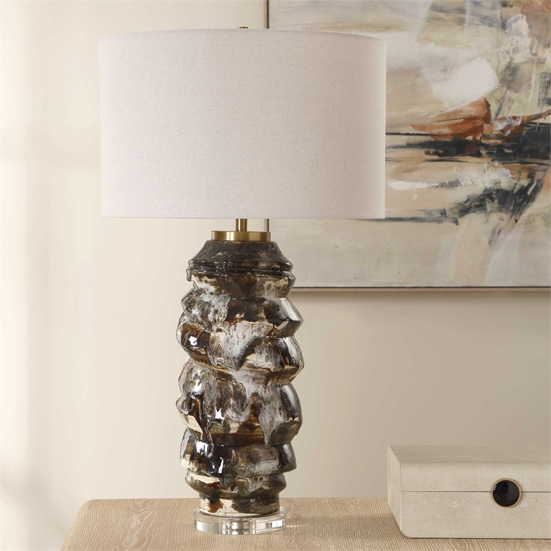 Uttermost Cuoco Mottled Table Lamp in Brown