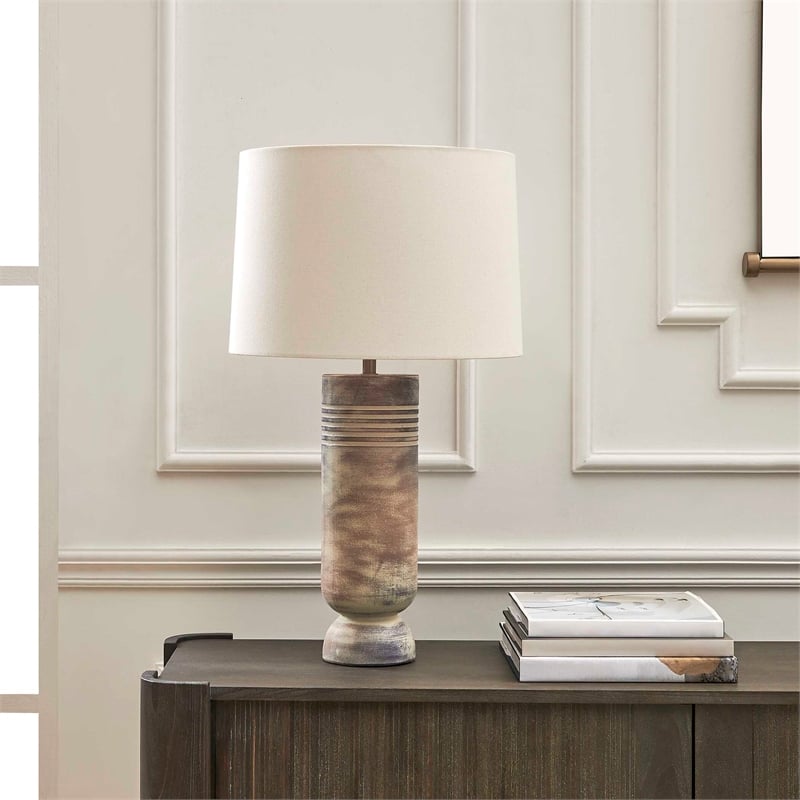 Uttermost Vale Table Lamp with Ceramic Base in Beige Hues