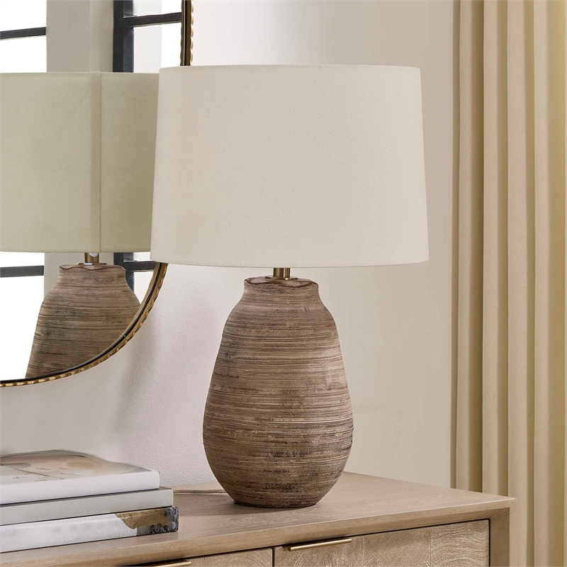 Uttermost Tonachio Etched Urn Table Lamp in Brown