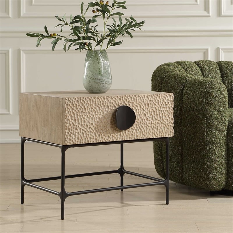 Uttermost Lunar Wooden Side Table in Brown