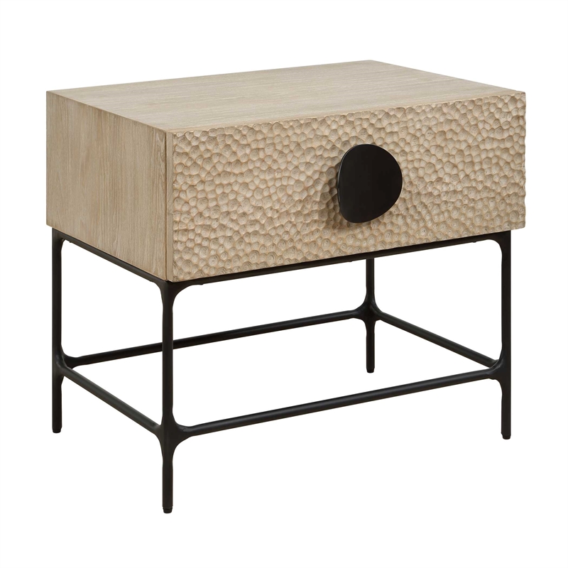 Uttermost Lunar Wooden Side Table in Brown