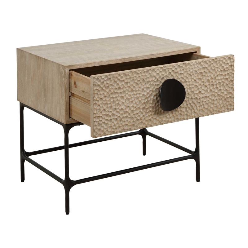 Uttermost Lunar Wooden Side Table in Brown